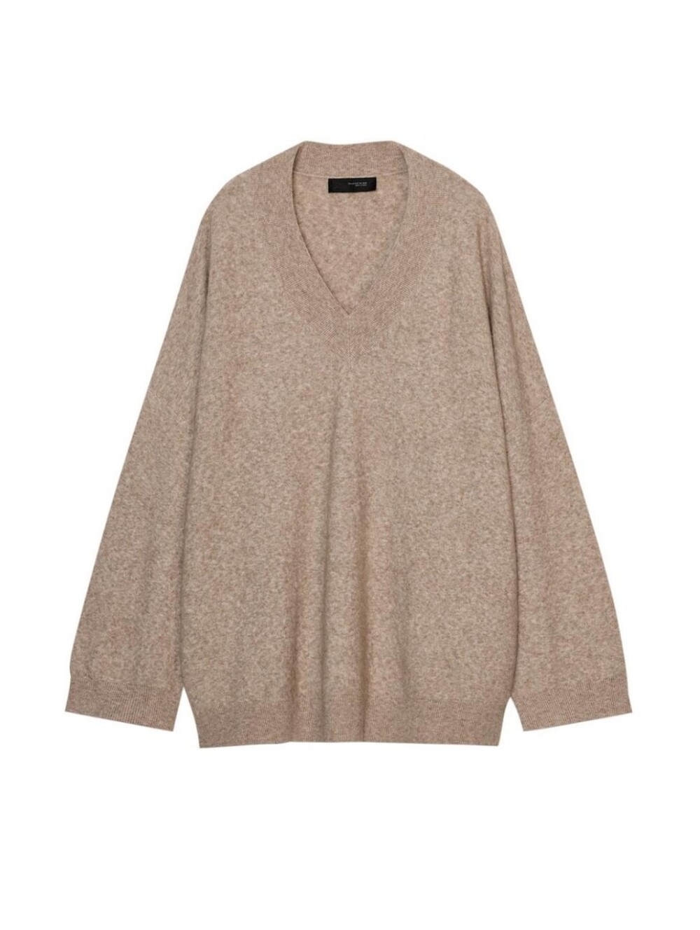 ZARA Women's V-Neck Oversized Wool Sweater in Beige Size Small-Medium